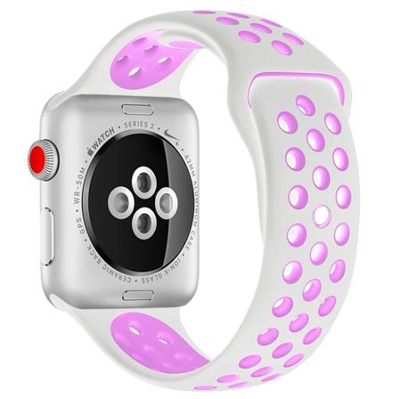 För Apple Watch 42/44mm L Silikon Sport Klockarmband Vit