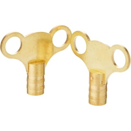 Radiatorkran Nyckel Klocktyp Massiv Mässing - 2-pack