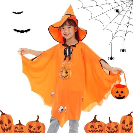 Halloween-fladdermus för barn, orange, för flickor och pojkar 1