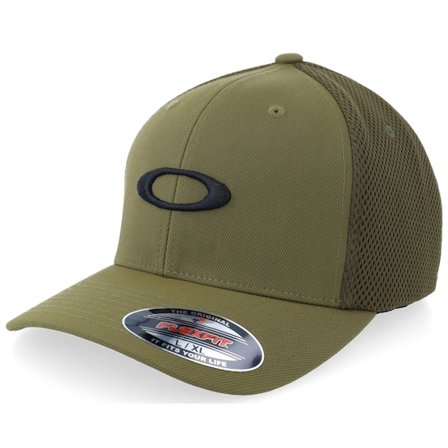 Oakley - Grün Flexfit Cap - "Ellipse Mesh Army Green Flexfit " @ Hatstore