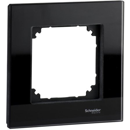Schneider Electric Exxact Solid Ramme glass, svart 1 rom, Strømbrytere & vegguttak