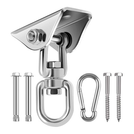 Kraftig takkrok i rustfritt stål, hengekroker, 4 festeskruer for betong- og treverksett, yoga, lastekapasitet opptil 450 kg