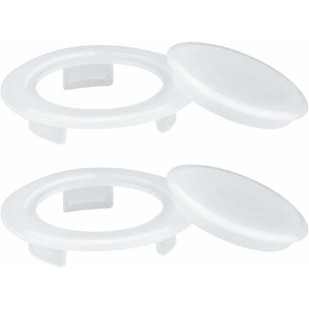 2 stk hvite (4 tommer) bordparaplyhullring i plast