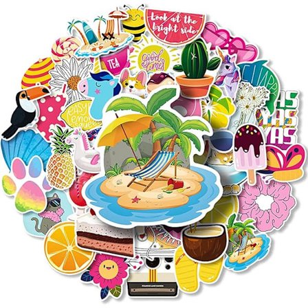 50 stk./pakke, Estetiske vanntette vinylklistremerker for voksne, barn, tenåringer, kule søte jenteklistremerker for bærbar PC, telefondeksel, 