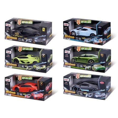 1:24 mittakaavan leluauto, jossa on valot ja äänet