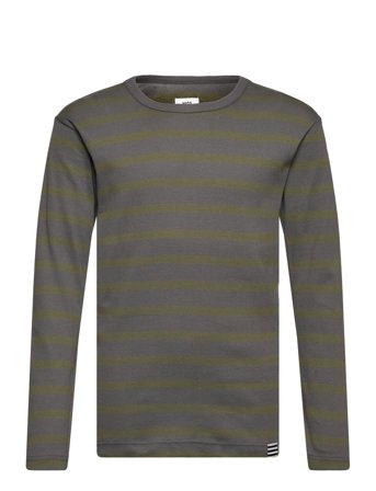 Trio Rib Tobino Tee Ls Grey Mads Nørgaard