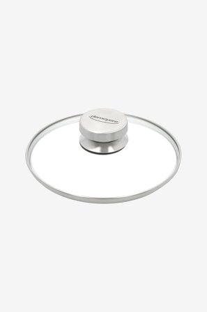 Demeyere - Lock 18 cm, glas med stålknopp - Silver - Stekpannor & grillpannor - Från Homeroom