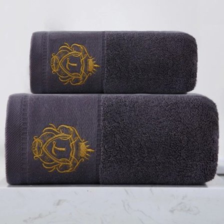 Bomuldshåndklæde Badehåndklædesæt Badeværelse Absorberende håndklæde Mørkegrå