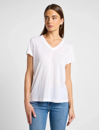 Lee Jeans V Neck Tee - White - XL