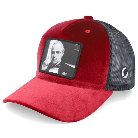 The Godfather - Rojo trucker Gorra - Don Corleone Red/Black Velvet Trucker @ Hatstore