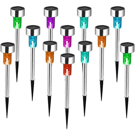 Aurinkovoimalla toimivat puutarhavalot, 12 kpl, vedenkestävä ruostumaton teräs