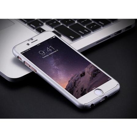 Praktisk beskyttelsesdeksel til iPhone 7 PLUS (foran og bak) SØLV Silver/Grå
