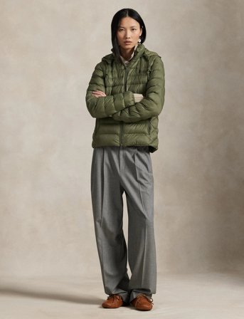 Polo Ralph Lauren Water-Resistant Packable Hooded Jacket - Khaki green - S