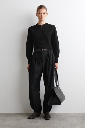 COS Women's Cardigan In Lana Merino in Nero