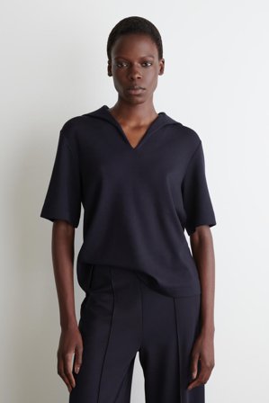 COS Femme T-Shirt À Col Marin En Jersey in Bleu