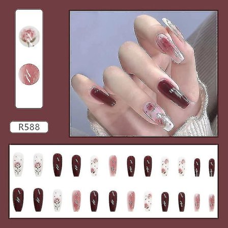 Isete Rødbrun Oolong Rose Sommer Nytt Produkt Lange Manikyr Bruke Negler Hot Sale Negler