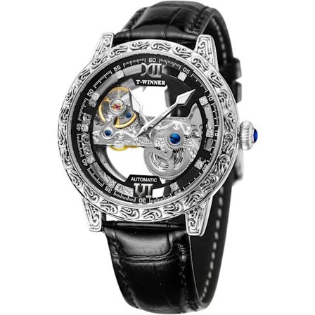 Skelettklocka Automatisk Självuppdragande Luminous Steampunk Klänning Armbandsur