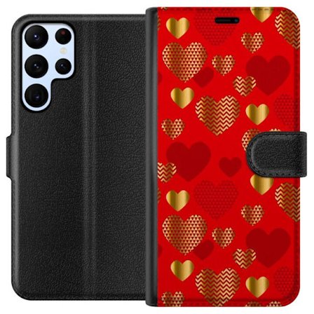 Kompatibel Tegnebogsetui til Samsung Samsung Galaxy S22 Ultra 5G GoldenHearts