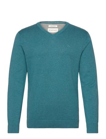 Basic V-Neck Knit Tom Tailor Blue