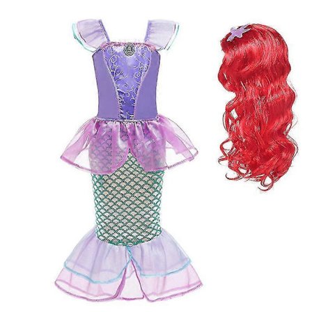 Disney Lille Havfrue Ariel Prinsesse Kostume Børnekjole Til Piger Cosplay Børn Karneval Fødselsdagsfest Tøj Havfrue Kjole R 6T (størrelse 130)