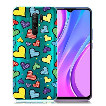 Deco Xiaomi Redmi 9 Suojakotelo - Love Hearts Multicolor