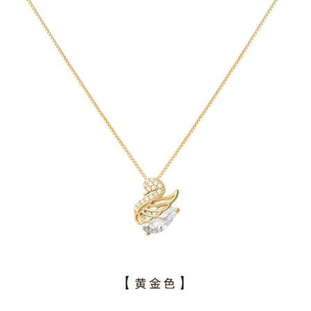 S925 Sterling Silver Little Swan Halsband Dam All-Match Elegant nyckelbenskedja Ljus Lyx High-End Sense Design för flickvän Alla hjärtans dag