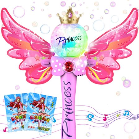 Elektrisk boblemaskine Fe Boble tryllestav Bobleblæser til piger Børn Musikalsk håndholdt boblemaskine