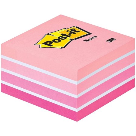 3M Post-it Note Cube 76x76 Pastelli vaaleanpunainen