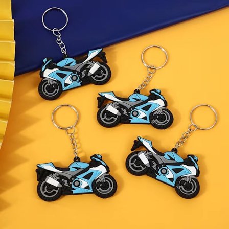 8 mini motorcykel PVC nøgleringe. Nøglering Mænd Kvinder Bilnøglering