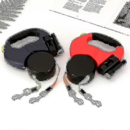 Kaksipuolinen rullaava koiran hihna kahdella 3 metrin narulla 360 asteen sotkuton koiran hihna kävelyyn -subaoe-Excellence