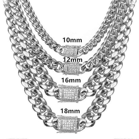 10-18mm Bred Kubansk Lenke Halskjede i Rustfritt Stål Tungt Kjede Herre Smykker