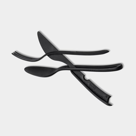 Set de couverts magnétique Silwy Cutlery Set Tricky, noir, 3 piéces