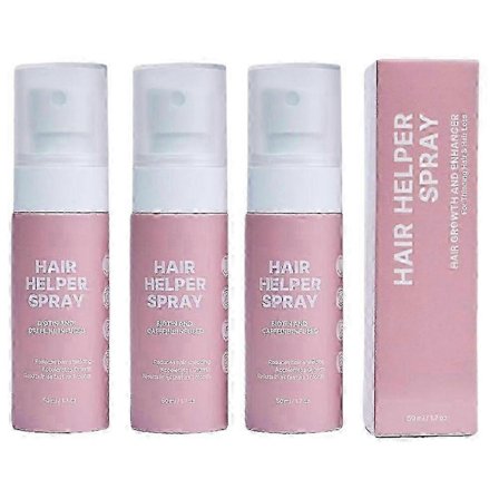 Salg 3X Hair Helper Spray, Hair Helper Vekstspray, Reparer naturlig tynt hår, La håret vokse og tykne for sparsomt hår 50 ml