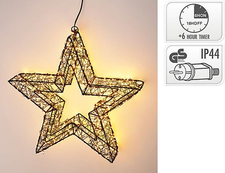 Star with Led 38CM Black