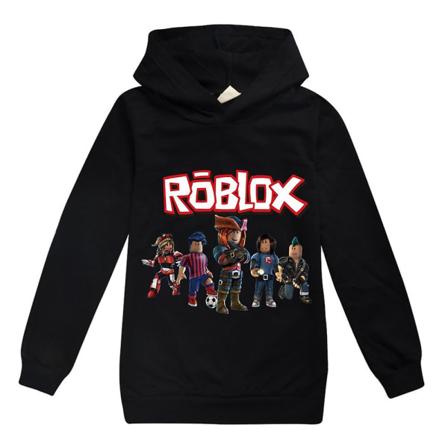 Roblox Game Printed Hettegensere Barn Gutter Jenter Langermet hettegenser Genser Uformell topper Genser Black 9-10 Years