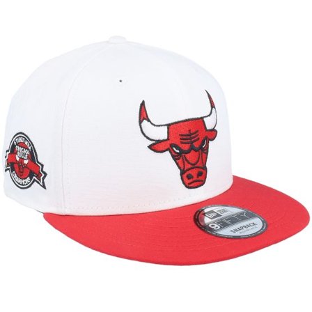 New Era - NBA Vit snapback Keps - Chicago Bulls White Crown Patch 9FIFTY White/Red Snapback @ Hatstore