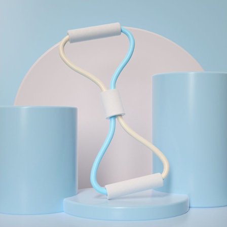 Yoga Resistance Bands 8 Word Chest Expander BLÅ&VIT