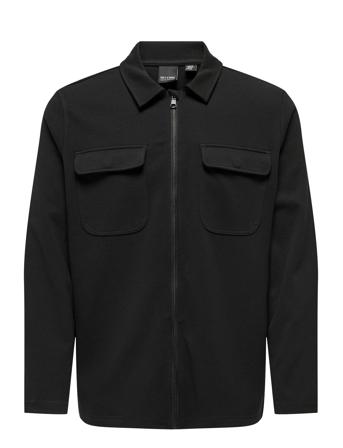 Onsnewkodyl Full Zip Overshirt Sweat Black ONLY & SONS