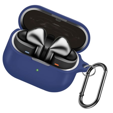 Beskyttende silikoneetui til Samsung Galaxy Buds3/Buds3 Pro med karabinhage