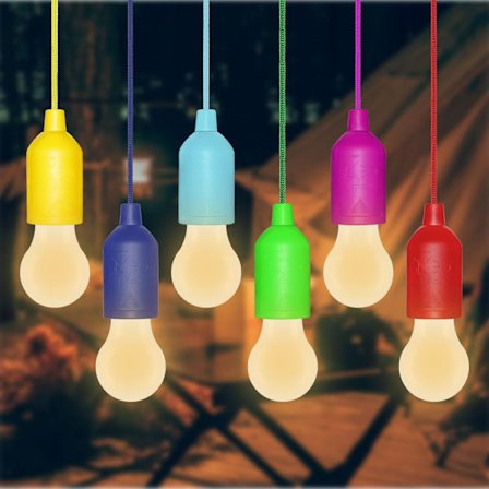 6 LED-lampun sarja vetoketjulla, paristokäyttöinen, kannettava riippuvalaisin, ihanteellinen häihin, festivaaleihin (lämmin valkoinen)