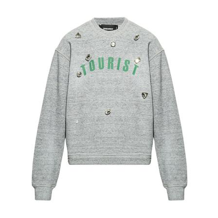 Dsquared2 Sweatshirt with logo Grå, Dame Sweatshirts