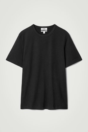 COS Homme T-Shirt Regular En Coton Brossé in Noir