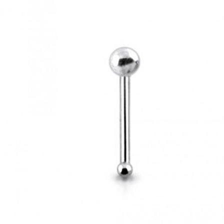 1 St. Näspiercing I Silver Med 2 Mm. Rund Kula (k)