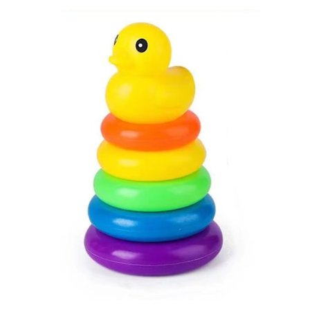 Pedagogiska Aktivitetsleksaker för Bebisar 6 Månader och Uppåt - Perfekt Present till Bebis, Barn Baby Regnbågs Torn Ring Leksakssats Staplare Ringer 