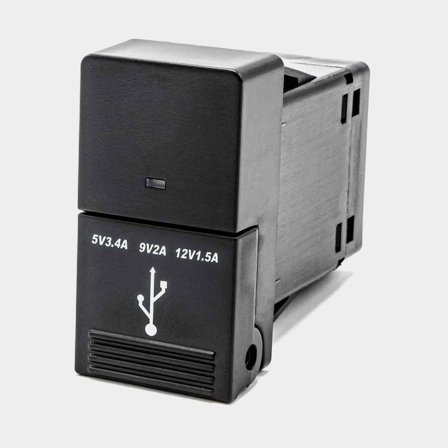 Gniazdo USB Carling Technologies CV-Charge, wpuszczane, czarne, 12 V / 24 V, 3.6 A, USB-C + USB-C, z pokrywą - Jachtowa