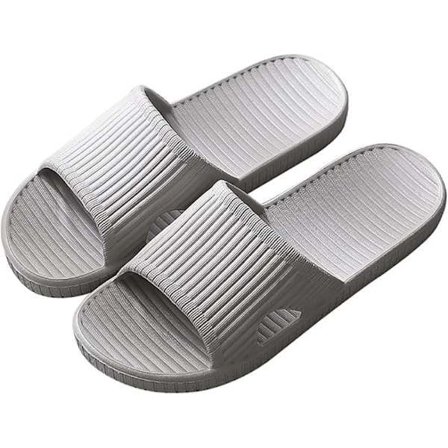 Badeslippers, slippers til kvinder badeværelse eller indendørs brug, skridsikre (grå) 6-7
