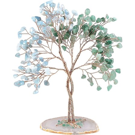 Grøn Aventurin Helbredende Krystal Penge Træ Til Hjemmekontor Indretning