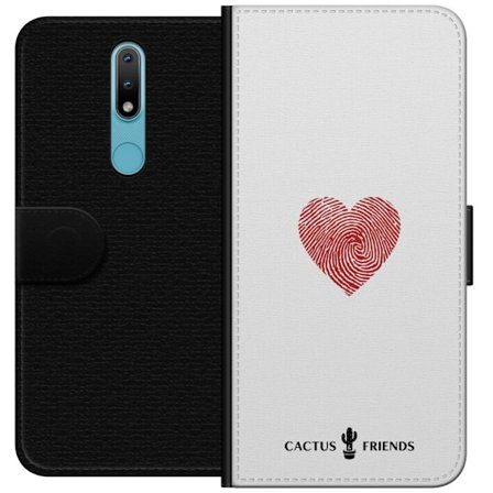 Yhteensopiva Lompakkokotelo Nokia Nokia 2.4 Cactus and Friends - Fingerprint Love