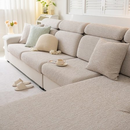 Kermainen ruskea; Erittäin suuri XXL-divaanin päällinen (95×120cm, 160×190cm); Puuvilla- ja pellavasekoitteesta valmistettu kokopeittävä 