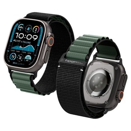 Spigen Apple Watch 42/44/45/46/49 mm Armband Svart/Grön